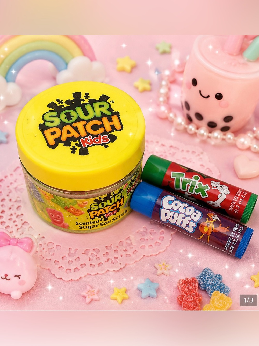 Sweet-Themed Sugar Scrub & Flavored Lip Balm Bundle